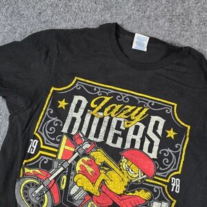 Garfield Lazy Riders Graphic T Shirt Black Mens‎ Size Medium M Muncie Indiana